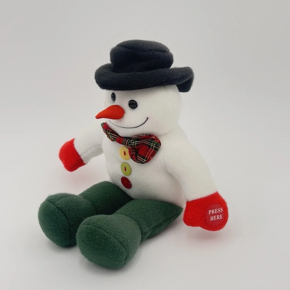 Snowman Couple Plush‎ Snowmen Sleigh Ride Snowman RARE Vintage